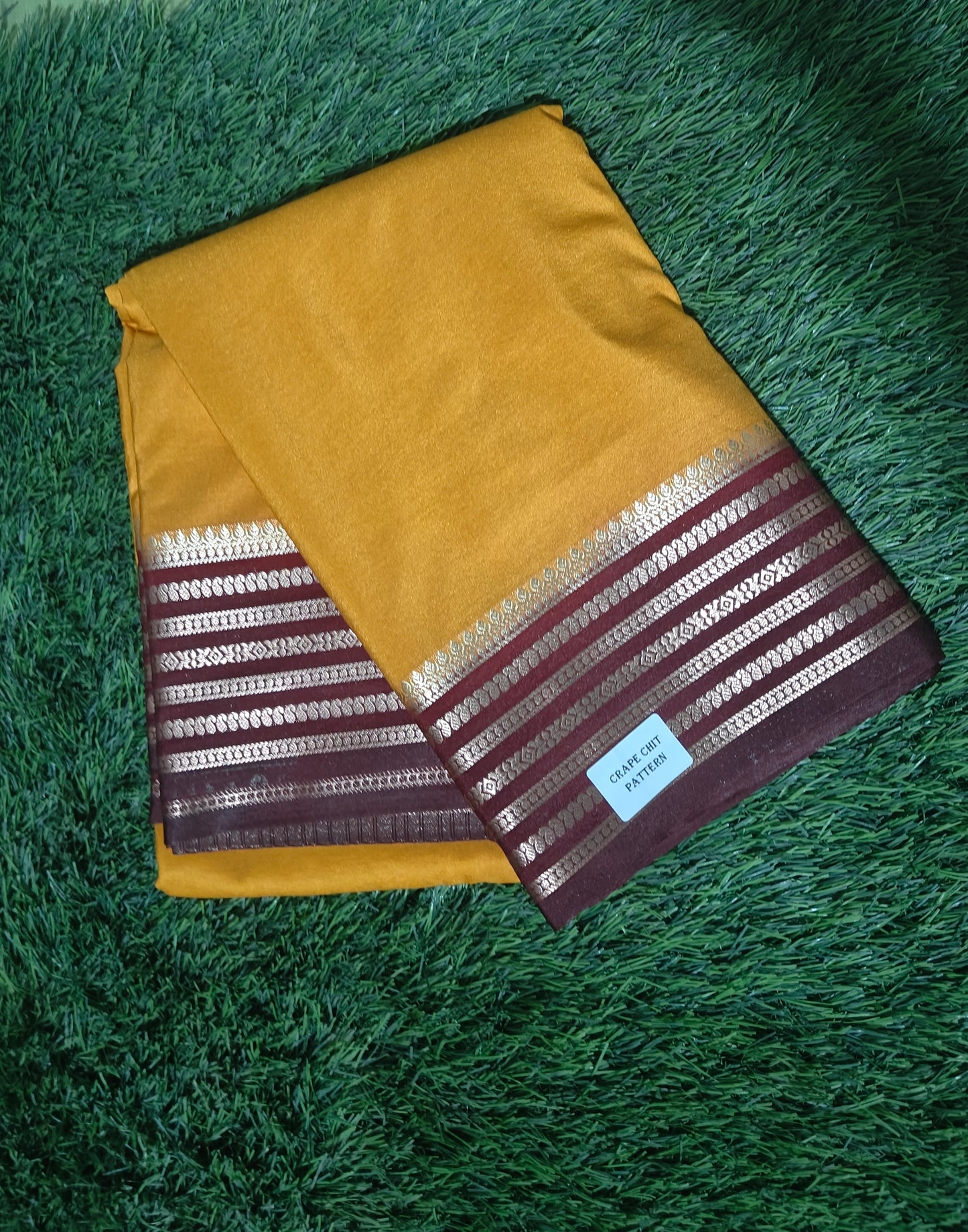 Mysore Crape Silk Saree Chit Pattern